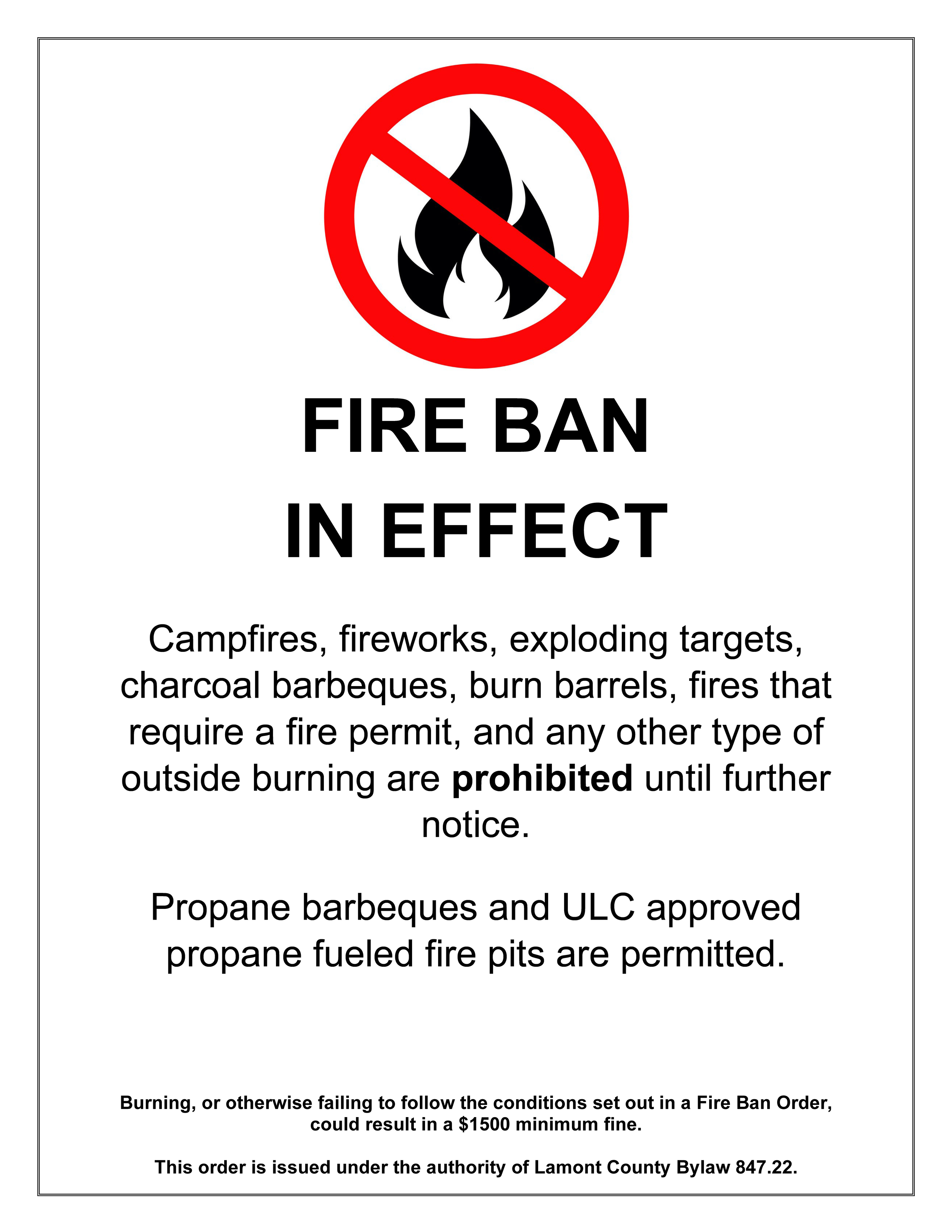 Fire Ban in Lamont County News Lamont County
